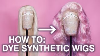 How To Dye a Synthetic Wig Method for Lace Fronts [upl. by Meelak140]