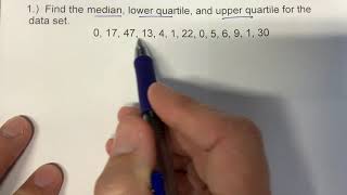 Find the Median Lower Quartile and Upper Quartile [upl. by Ynaitirb]