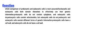 which comparison of prokaryotic and eukaryotic cells is most accurate [upl. by Grory765]