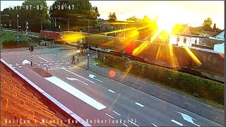 RailCam Road and Rail Crossing MierloHout Netherlands [upl. by Machos]