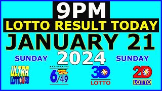 9pm Lotto Result Today January 21 2024 Sunday [upl. by Drawde329]