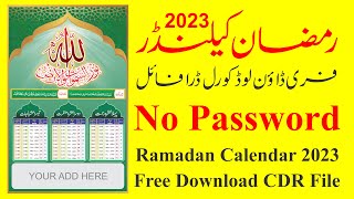 Ramadan Calendar 2023  Free CDR File CorelDraw Download No Password  UK Printers [upl. by Nevetse]