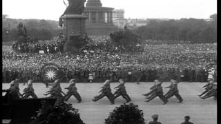 President Friedrich Ebert delivers a speech at a military pageant in Berlin GermHD Stock Footage [upl. by Ainalem]