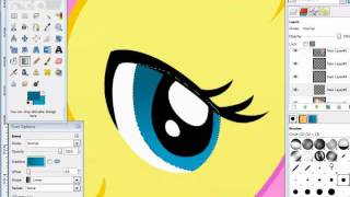 Fluttershy My Little Pony Speed drawing GIMP [upl. by Llerej356]