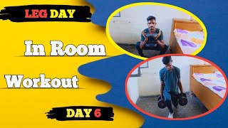 Leg Day In Room Workout Day 6 Dumbbell Exercises [upl. by Moffit]