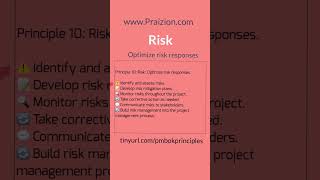 PMBOK Guide Seventh Edition Principle 10 RISK 📉 📈 PMPCAPM Prep 😎 [upl. by Brockwell673]