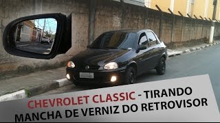 Retirando mancha de verniz do retrovisor [upl. by Aihsakal]