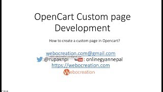 How to create custom page in OpenCart 3  Developer guide [upl. by Eedna]