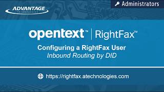 Configuring a RightFax User – Defining Inbound Routing [upl. by Inuat]