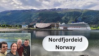 Nordfjordeid Norway on a PampO Cruise Onboard Britannia on a Norwegian Fjords Cruise [upl. by Morlee]