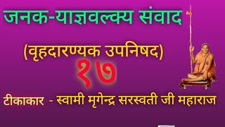 जनक याज्ञवल्क्य संवाद वृहदारण्यक उपनिषद  टीकाकार स्वामी मृगेन्द्र सरस्वती जी महाराज भाग१७ [upl. by Ahselak985]