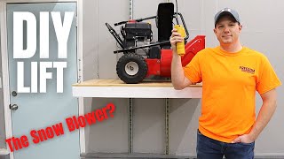 DIY Electric Garage Storage Hoist  Snow Blower Lift  Garage Makeover Pt 5 [upl. by Fara]