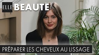 Préparer les cheveux au lissage avec des soins naturels ┃ELLE Beauté [upl. by Yee]