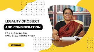 LEGALITY OF OBJECT amp CONSIDERATION  ADVVIJAYA LAKSHMI  MALAYALAM  CA FOUNDATION [upl. by Ordnajela]