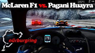 McLaren F1 vs Pagani Huayra  Nürburgring Straight [upl. by Ann-Marie]