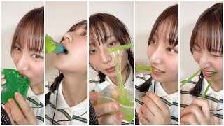 緑のお菓子でasmr💚ロングver ※ショートは最後にあるよ [upl. by Spanjian]