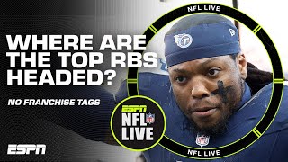 Where will the NFLs TOP RUNNING BACK FREE AGENTS end up this offseason 👀  NFL Live [upl. by Eissirc973]