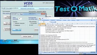 Zapis mapy adaptacji i kodów sterowników programem VCDS Skoda Seat Volkswagen Audi [upl. by Fe99]