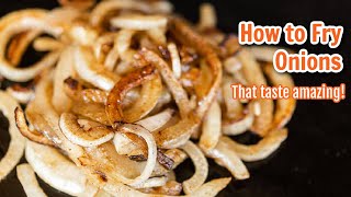 How to Fry Onions On a Blackstone Grill  for Burgers and more [upl. by Adlemy421]