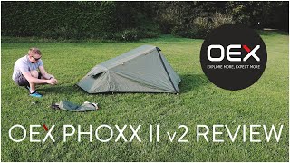 Review OEX Phoxx II v2  2 man backpacking tent [upl. by Cummine]