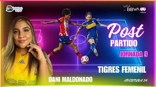 POSTPARTIDO DE TIGRESFEMENIL VENCE A ATLASFEMENIL POR 3 A 1 EN LA JORNADA 9 POR DANI MALDONADO [upl. by Hinckley]