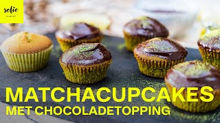 Het makkelijkste cupcake recept met matcha amp chocolade topping 🧁  Sofie Dumont [upl. by Johanan]