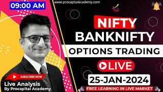 25 January Live Trading  Nifty Banknifty Live Options Trading  Nifty 50 Live nifty50 live [upl. by Huan]