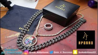 Aporro ReviewUnboxing‼️Black Cuban Choker x Tennis Chain [upl. by Ojyram]