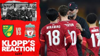 Klopps Reaction Impressive youngsters Naby amp squad depth  Norwich vs Liverpool [upl. by Nerak]