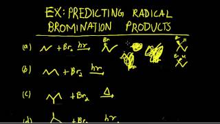 Example  Predicting products of radical halogenation reactions 3 [upl. by Keverne]