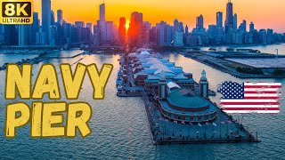 【8K】Chicago Navy Pier Walk amp Fireworks [upl. by Lavro]