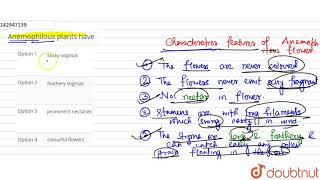 Anemophilous plants have  12  SEXUAL REPRODUCTION IN FLOWERING PLANTS  BIOLOGY  SANTRA PUBLI [upl. by Merth737]