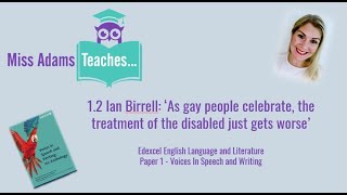 12 Ian Birrell ‘As gay people celebrate’  Edexcel Voices in Speech and Writing [upl. by Biel]