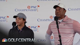 Tiger Woods quotbetter each and every dayquot at PNC Championship  Golf Channel [upl. by Esertal]