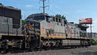 CPKC 4567 quotGrey Ghostquot Trails on NS H99 in Wyomissing PA [upl. by Wallis735]