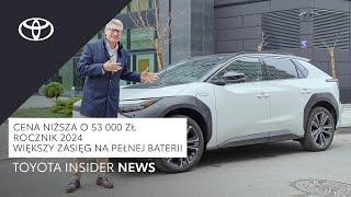 Toyota bZ4X teraz w niższych cenach i z mniejszym zużyciem energii  Toyota Insider News [upl. by Akkimat]