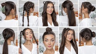 10 EASY HEATLESS BACK TO SCHOOL HAIRSTYLES [upl. by Evie]