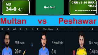 Peshawar Zalmi vs Multan Sultan Live Score Today  PSZ vs MS LIVE SCORE  PSL LIVE [upl. by Kesley]