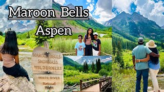 Maroon BellsAspenmost beautiful place in Coloradoscenichikingtrailvacationtrip3kidswonderland [upl. by Emelen]