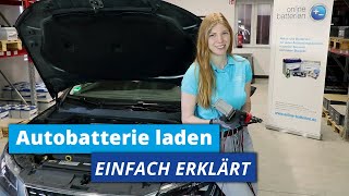 Autobatterie laden  Ladegerät anschließen  Tutorial [upl. by Crescen]