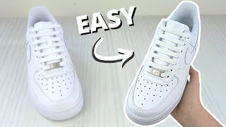 HOW TO BAR LACE NIKE AIR FORCE 1s EASY Way [upl. by Cence790]