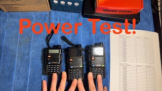 Baofeng Power Test UV5RH V1 UV5RH V2 UV5RM UV5RH 5RM [upl. by Gemina]