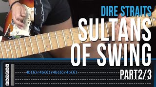 Dire Straits  Sultans Of Swing  Part 23 como tocar  aula de guitarra [upl. by Nnylorac]