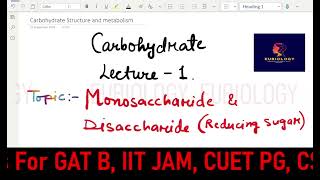 Monosaccharide and Disaccharide  glycosidic bond  Reducing sugar  Sialic acid [upl. by Akirdnas]