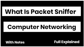 What is Packet Sniffer In Computer Networking  What is Packet Sniffing [upl. by Gnirol]