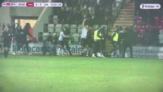 Bolton fans pitch invade after late Equaliser at Morecambe after racism incident stopped game [upl. by Leind893]