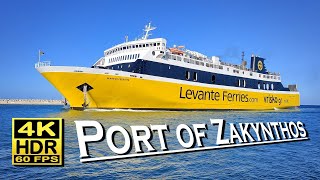 Port of Zakynthos  Levante Ferries  Greece in 4K 60fps HDR UHD 💖 The best places 👀 walking tour [upl. by Avictor]