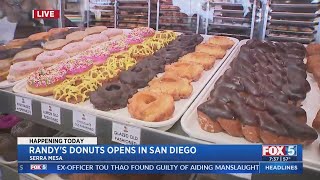 Randys Donuts Opens In San Diego [upl. by Roxy]