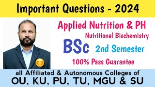 Applied Nutrition PH Imp Questions 2024 Bsc II 2nd Sem semester important OU KU PU TU MGU SUabedsir [upl. by Seyler21]