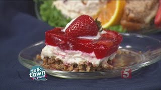 Recipe  5224 Strawberry Pretzel Salad Tuesday August 19 2014 [upl. by Rosalie]